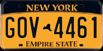 NY license plate GOV4461