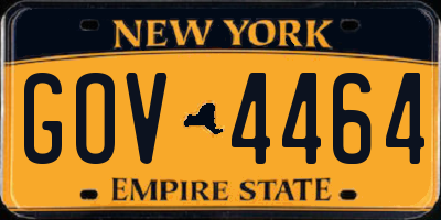 NY license plate GOV4464