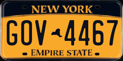 NY license plate GOV4467