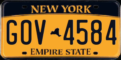 NY license plate GOV4584