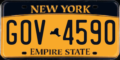 NY license plate GOV4590