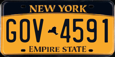 NY license plate GOV4591