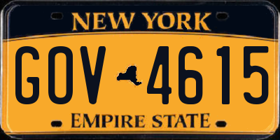 NY license plate GOV4615