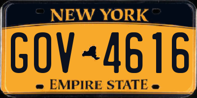 NY license plate GOV4616
