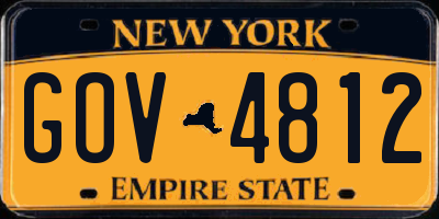 NY license plate GOV4812
