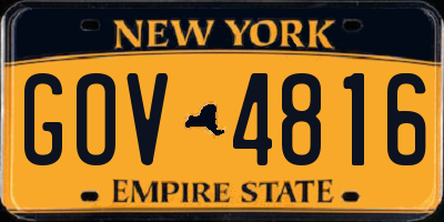 NY license plate GOV4816
