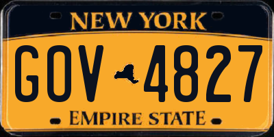 NY license plate GOV4827