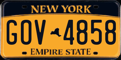 NY license plate GOV4858