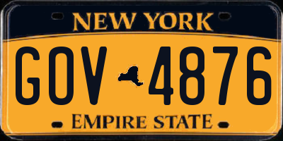 NY license plate GOV4876