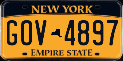 NY license plate GOV4897