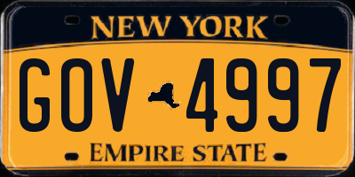 NY license plate GOV4997