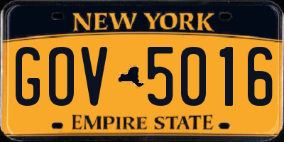 NY license plate GOV5016
