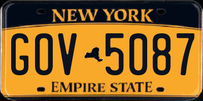 NY license plate GOV5087