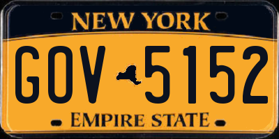 NY license plate GOV5152