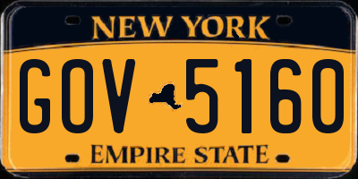 NY license plate GOV5160