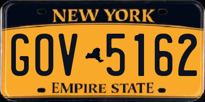 NY license plate GOV5162