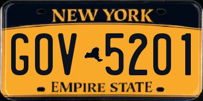 NY license plate GOV5201