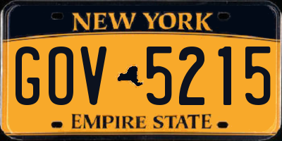 NY license plate GOV5215
