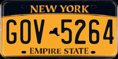 NY license plate GOV5264