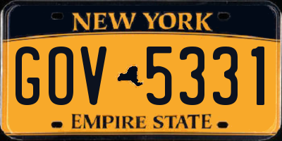 NY license plate GOV5331