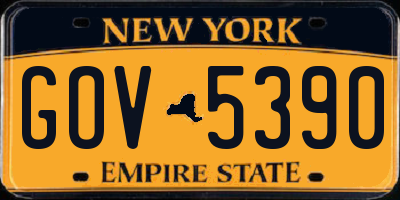 NY license plate GOV5390