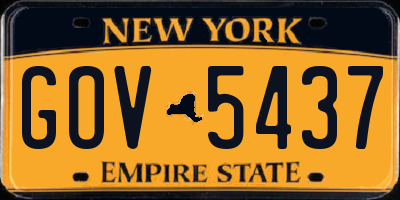NY license plate GOV5437
