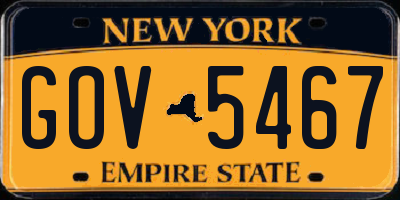 NY license plate GOV5467