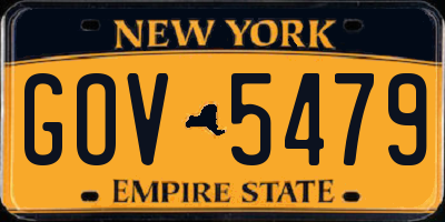 NY license plate GOV5479