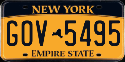 NY license plate GOV5495