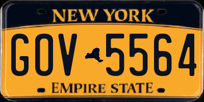 NY license plate GOV5564