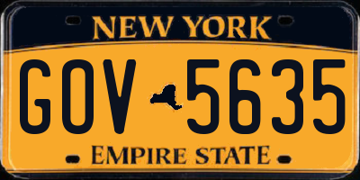 NY license plate GOV5635