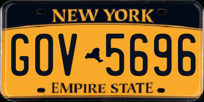 NY license plate GOV5696