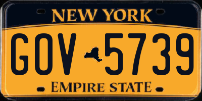 NY license plate GOV5739