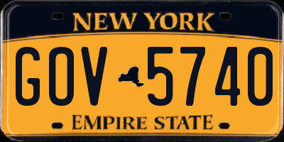 NY license plate GOV5740