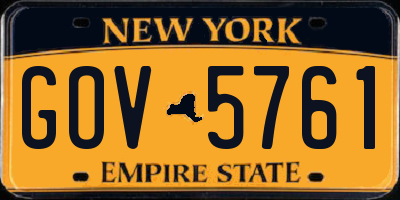 NY license plate GOV5761
