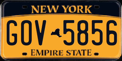 NY license plate GOV5856