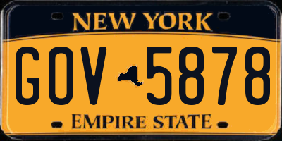 NY license plate GOV5878