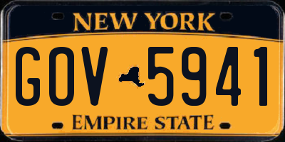 NY license plate GOV5941