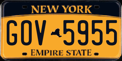 NY license plate GOV5955