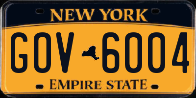 NY license plate GOV6004