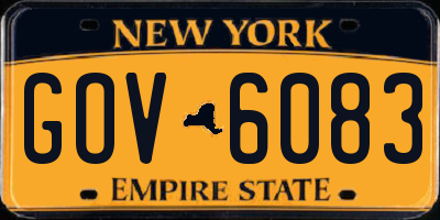 NY license plate GOV6083