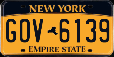 NY license plate GOV6139