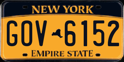 NY license plate GOV6152