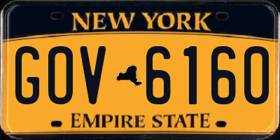 NY license plate GOV6160