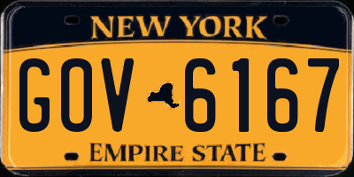 NY license plate GOV6167
