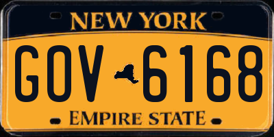 NY license plate GOV6168