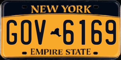 NY license plate GOV6169