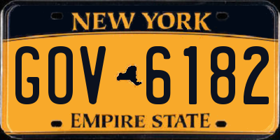NY license plate GOV6182