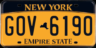 NY license plate GOV6190