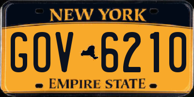 NY license plate GOV6210